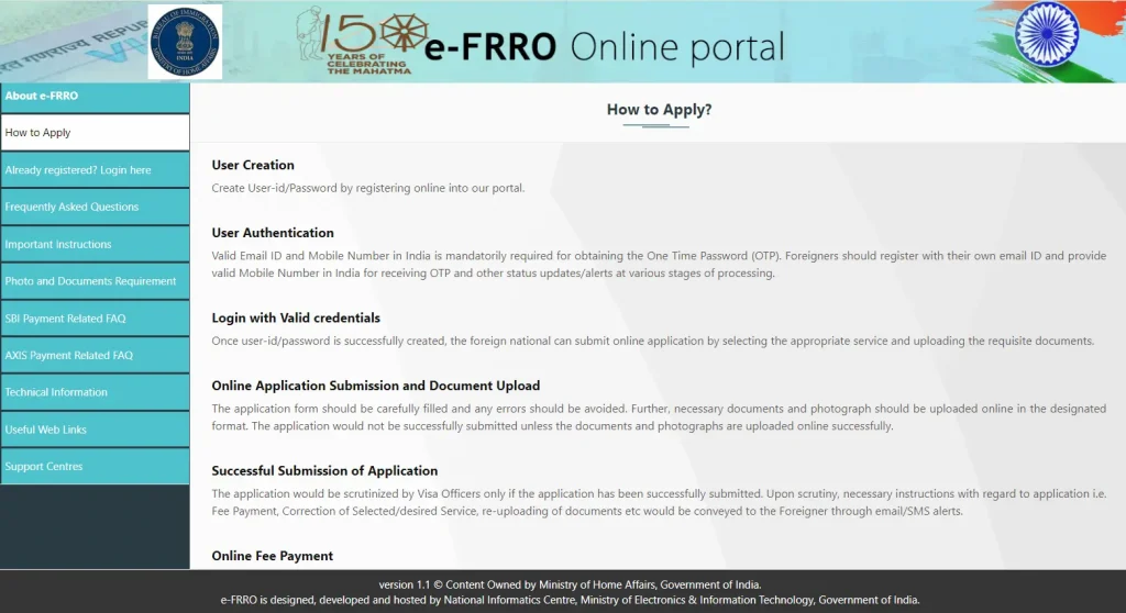 Registration with Foreigners Regional Registration Office (FRRO)