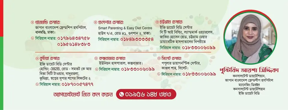 পুষ্টিবিদ ডাক্তার আয়েশা সিদ্দিকা চেম্বার